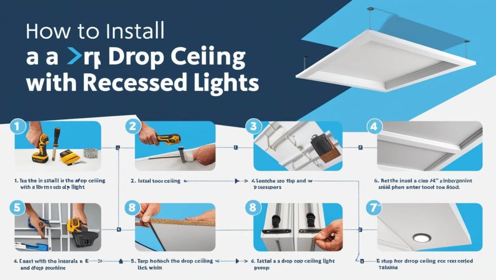 how to install a drop ceiling with recessed lights